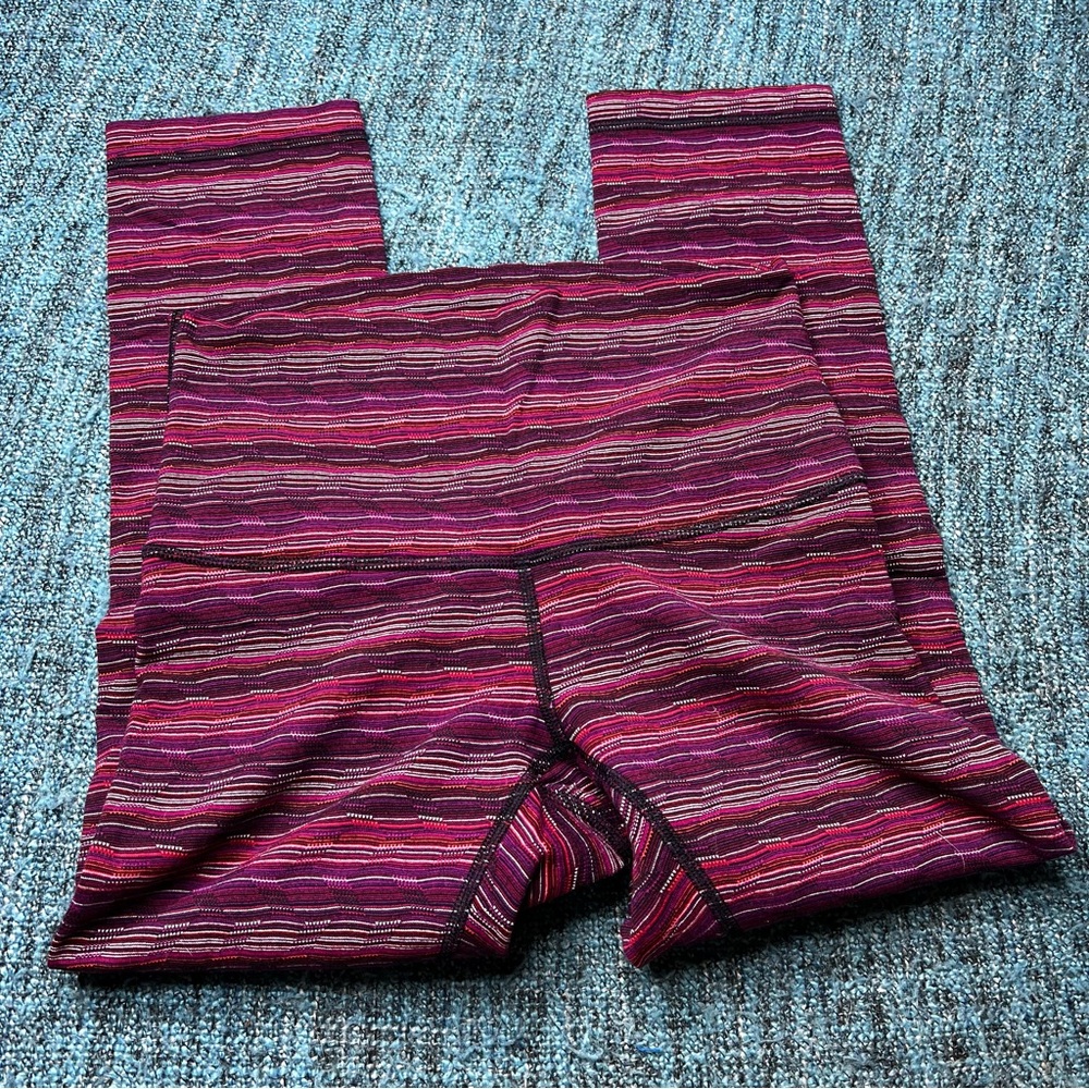 Lululemon Wunder Under Cropped High Rise Leggings Space Dye Twist Regal Plum 6